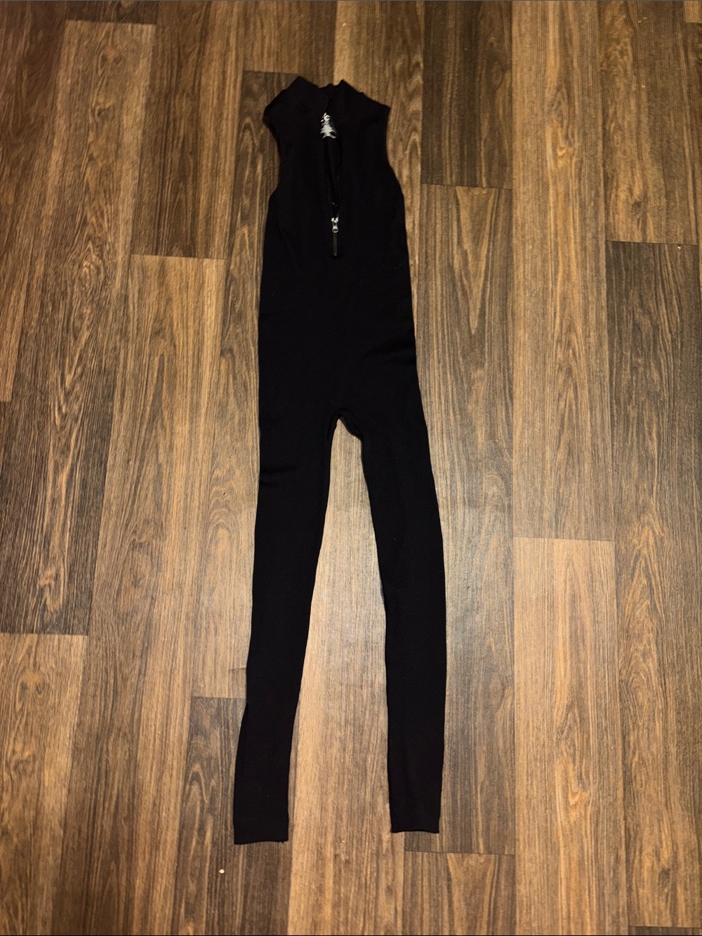 Sleek Black Women's Jumpsuit with Front Zipper